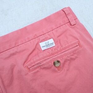 Vineyard Vines Whale Breaker Chino Shorts Pink Flat Stretch Mens Size 36 x 9"